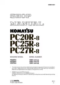 Komatsu PC20R-8 PC25R-8 PC27R-8 Hydraulic Excavator Service Repair Manual (S/N: 10001 and up) preview