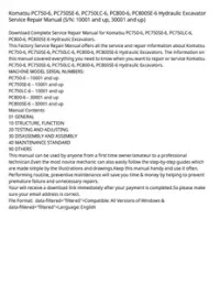 Komatsu PC750-6  PC750SE-6  PC750LC-6  PC800-6  PC800SE-6 Hydraulic Excavator Service Repair Manual (S/N: 10001 and up  30001 and up) preview