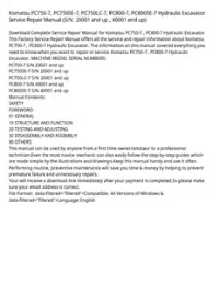 Komatsu PC750-7  PC750SE-7  PC750LC-7  PC800-7  PC800SE-7 Hydraulic Excavator Service Repair Manual (S/N: 20001 and up   40001 and up) preview