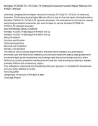Komatsu PC750SE-7K   PC750LC-7K Hydraulic Excavator Service Repair Manual (SN: K40001 and up) preview
