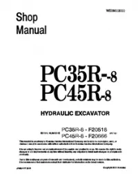 Komatsu PC35R-8  PC45R-8 Hydraulic Excavator Service Repair Manual (SN: F20518 and up   F20666 and up) preview