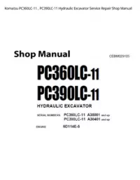Komatsu PC360LC-11   PC390LC-11 Hydraulic Excavator Service Repair Shop Manual preview