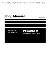 Komatsu PC360LC-11 Hydraulic Excavator Service Repair Manual (90001 and up) preview