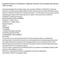 Komatsu PC228US-3  PC228USLC-3 Hydraulic Excavator Service Repair Manual (S/N: 30001 and up) preview
