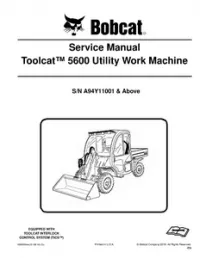 2011 Bobcat Toolcat 5600 Utility Work Machine Service Repair Workshop Manual(6990050) preview