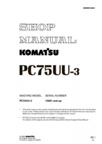 KOMATSU PC75UU-3 HYDRAULIC EXCAVATOR SERVICE REPAIR MANUAL (S/N: 15001 and up) preview