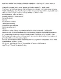 Komatsu WA900-3LC Wheel Loader Service Repair Manual (S/N: A50001 and up) preview