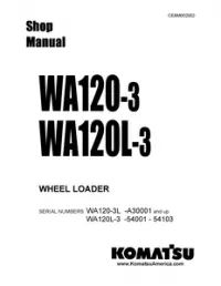 Komatsu WA120-3   WA120L-3 Wheel Loader Service Repair Manual (S/N: A30001 and up   54001-54103) preview