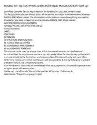 Komatsu WA120L-3MC Wheel Loader Service Repair Manual (S/N: 54104 and up) preview