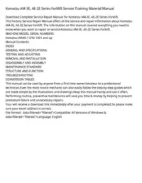 Komatsu AM-3E  AE-2E Series Forklift Service Training Material Manual preview