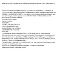 Komatsu PC200-6 Hydraulic Excavator Service Repair Manual (S/N: C10001 and up) preview