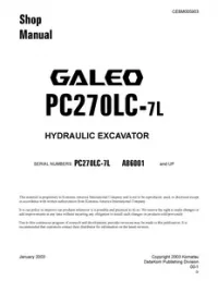 Komatsu PC270LC-7L Hydraulic Excavator Service Repair Manual (S/N: A86001 and up) preview