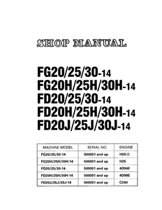 KOMATSU FG25-14 Forklift Truck manual