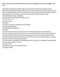 Komatsu WA150-5 GALEO Wheel Loader Service Repair Manual (S/N: H50051 and up) preview