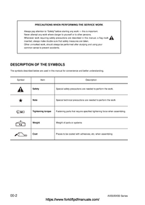 KOMATSU FG10 Forklift manual