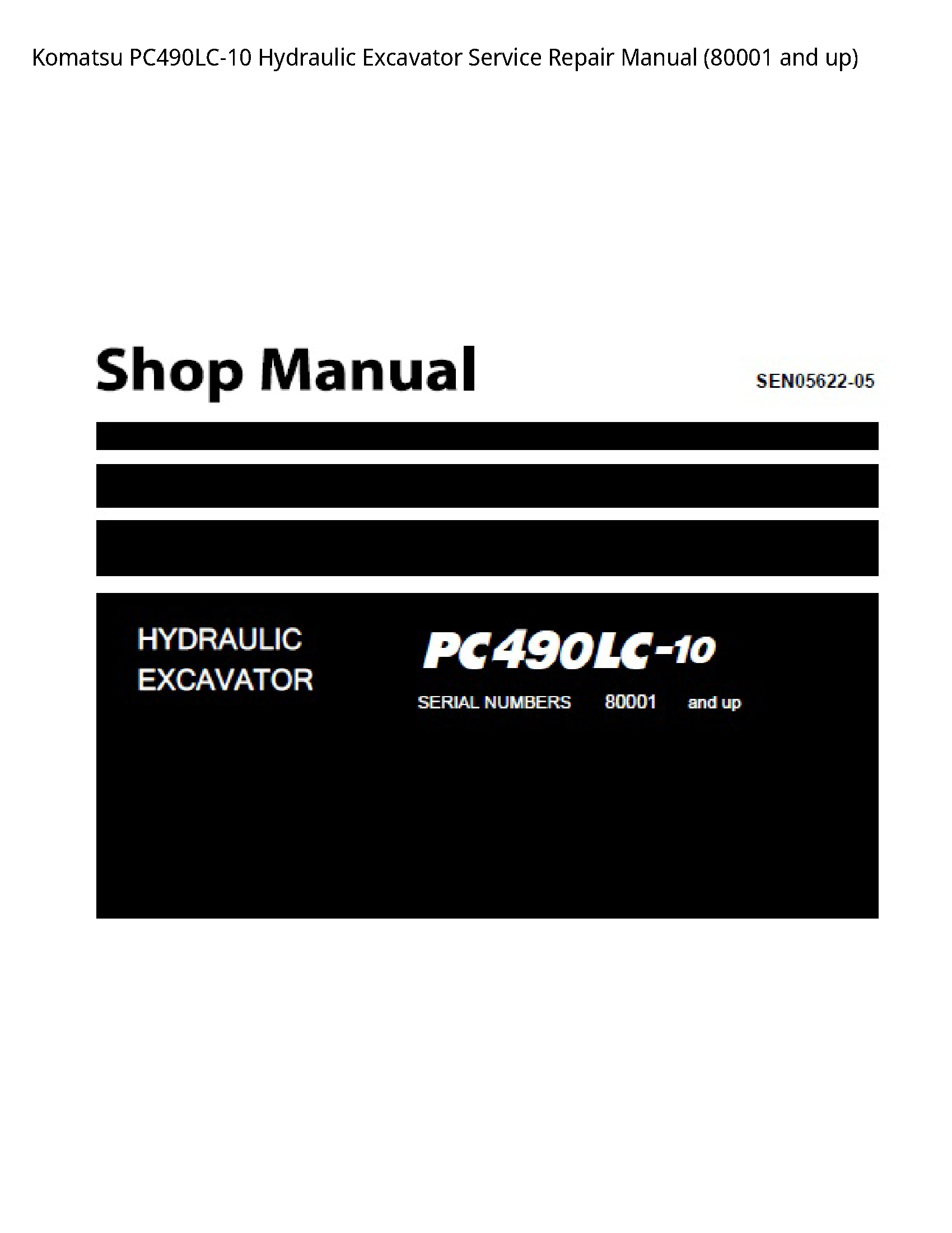 KOMATSU PC490LC-10 Hydraulic Excavator manual