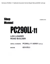 Komatsu PC490LC-11 Hydraulic Excavator Service Repair Manual (85001 and up) preview