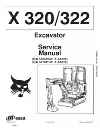 Bobcat X320/322 Mini Excavator Service Repair Workshop Manual 562313001 517811001 preview