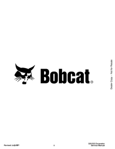 Bobcat 322 Mini Excavator manual