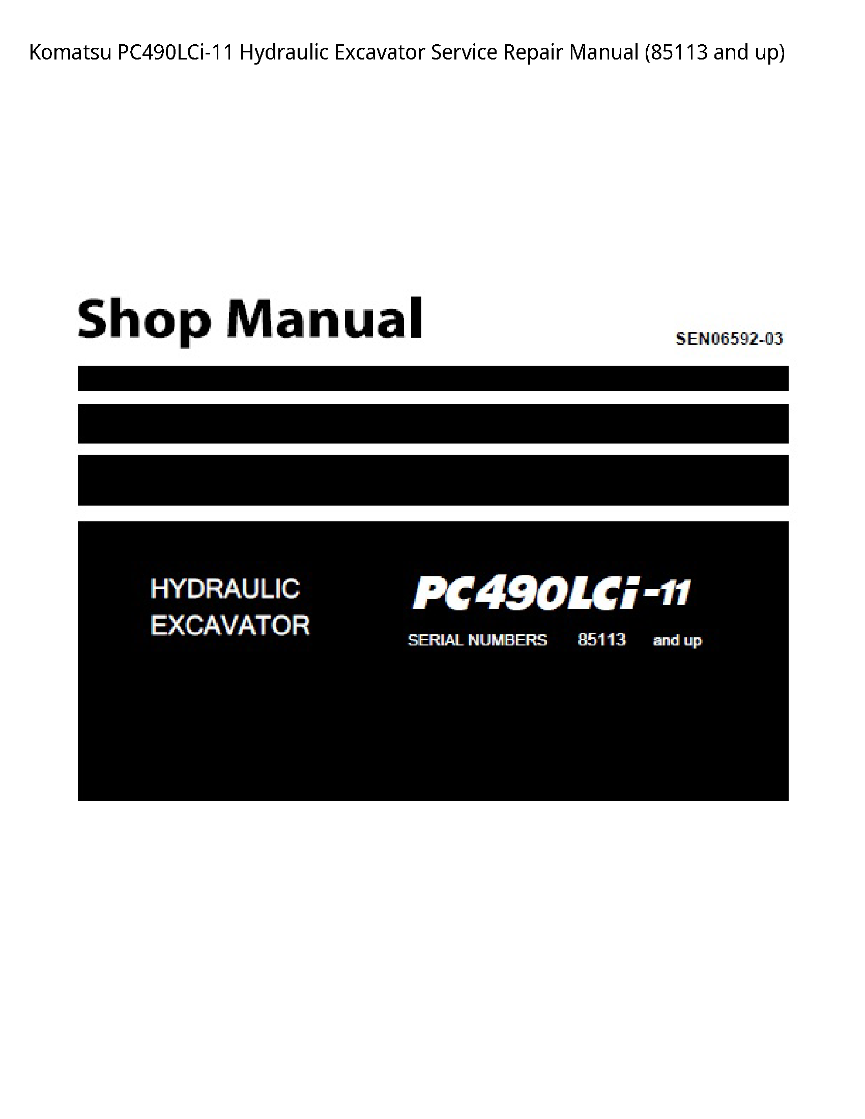 KOMATSU PC490LCi-11 Hydraulic Excavator manual