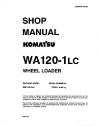 Komatsu WA120-1LC Wheel Loader Service Repair Manual (S/N: 20001 and up) preview