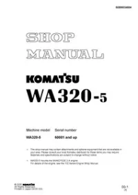 Komatsu WA320-5  Wheel Loader Service Repair Manual (S/N: 60001 and up) preview