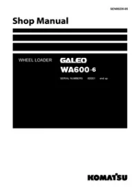 Komatsu WA600-6 Wheel Loader Service Repair Manual (S/N: 60001 and up) preview