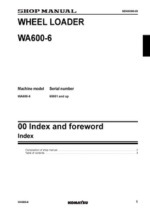 KOMATSU WA600-6 Wheel Loader manual