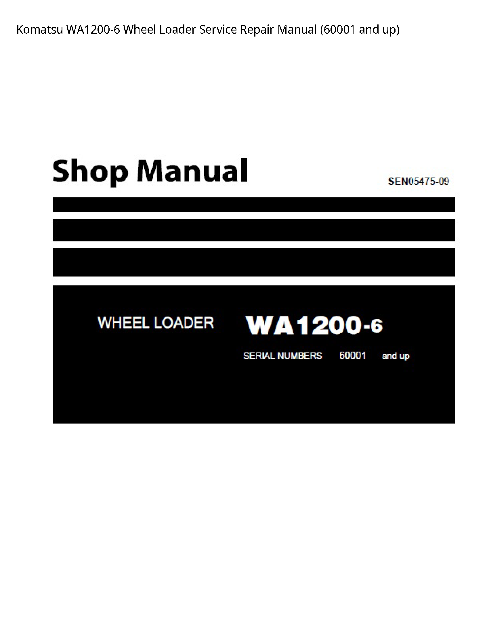 KOMATSU WA1200-6 Wheel Loader manual