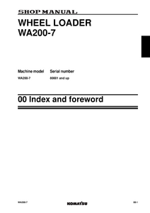 KOMATSU WA200-7 Wheel Loader service manual