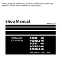 Komatsu PC600-8E0   PC600LC-8E0   PC650-8E0   PC650LC-8E0   PC700LC-8E0 Hydraulic Excavator Service Repair Manual (65001 and up) preview