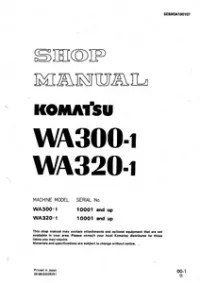Komatsu WA300-1   WA320-1 Wheel Loader Service Repair Manual (S/N: 10001 and up) preview