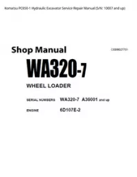 Komatsu PC650-1 Hydraulic Excavator Service Repair Manual (S/N: 10007 and up) preview