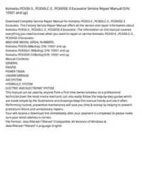 Komatsu PC650-3   PC650LC-3   PC650SE-3 Excavator Service Repair Manual (S/N: 10501 and up) preview
