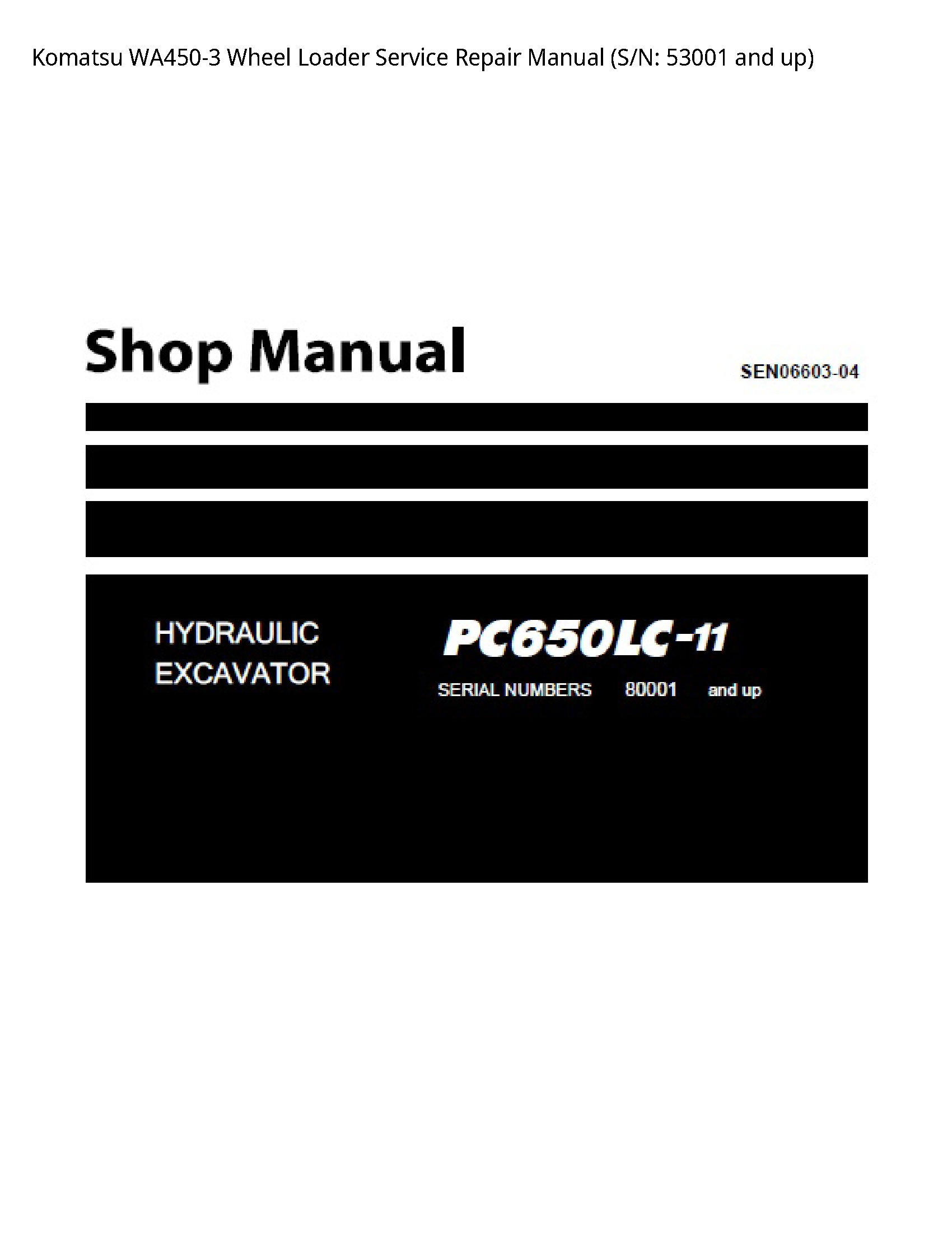 KOMATSU WA450-3 Wheel Loader manual