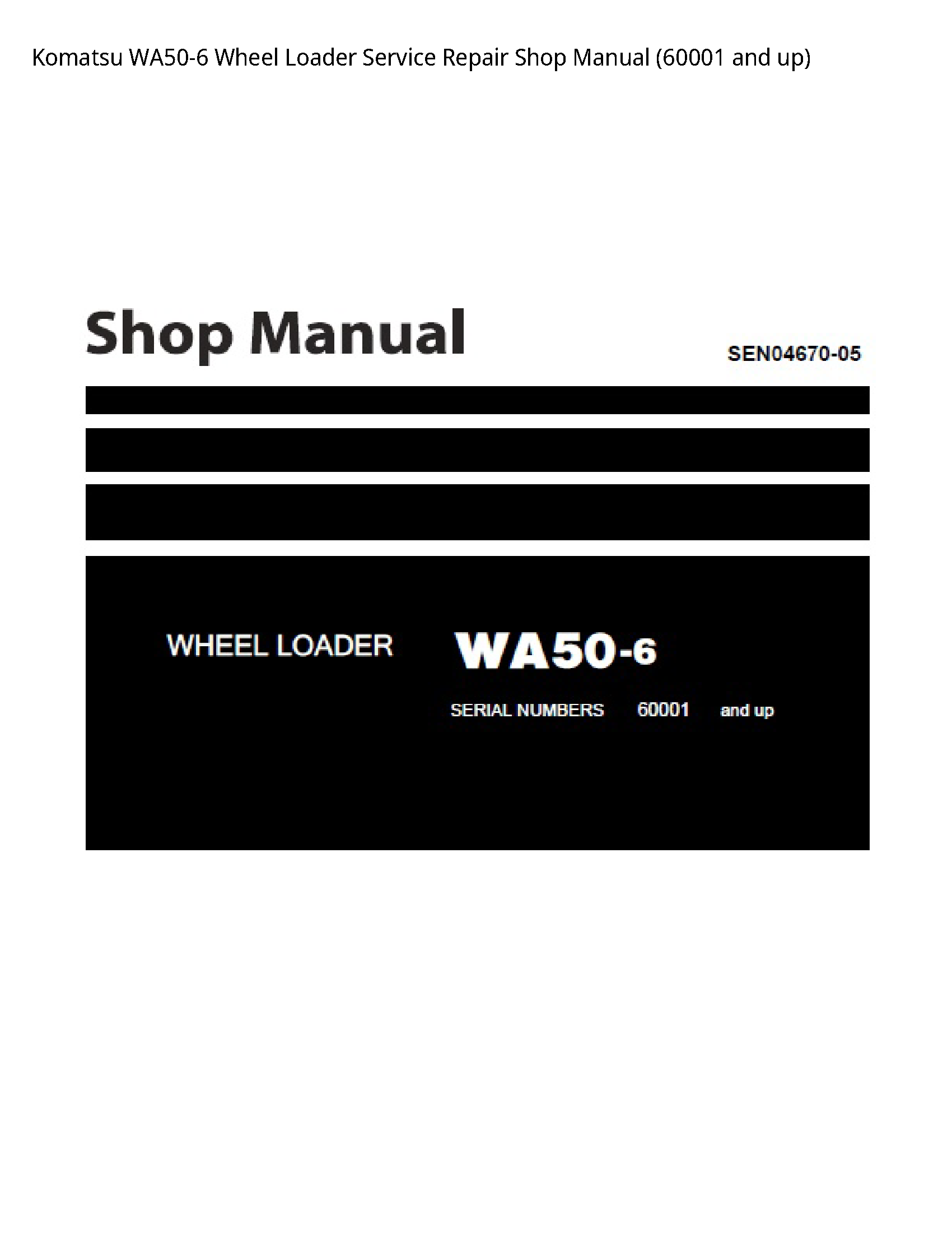 KOMATSU WA50-6 Wheel Loader manual