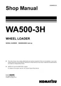 Komatsu WA500-3H Wheel Loader Service Repair Manual (S/N: WA500H20051 and up) preview