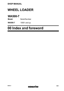 KOMATSU WA500-7 Wheel Loader service manual