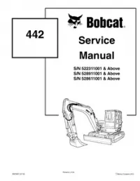 Bobcat 442 Mini Excavator Service Repair Workshop Manual 522311001-528611001 preview