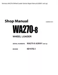 Komatsu WA270-8 Wheel Loader Service Repair Manual (A28001 and up) preview