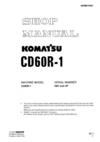 Komatsu CD60R-1 Crawler Carrier Service Repair Manual (S/N: CD60R-1 1801 and up) preview