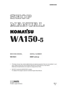 Komatsu Wheel Loaders WA150-5 Service Repair Workshop Manual preview