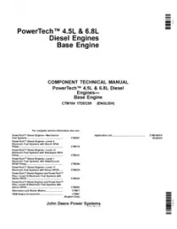 John Deere Powertech 4 5L and 6 8L Diesel Engines Manual -CTM104 preview