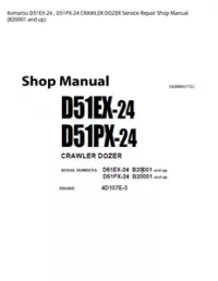 Komatsu D51EX-24   D51PX-24 CRAWLER DOZER Service Repair Shop Manual (B20001 and up) preview