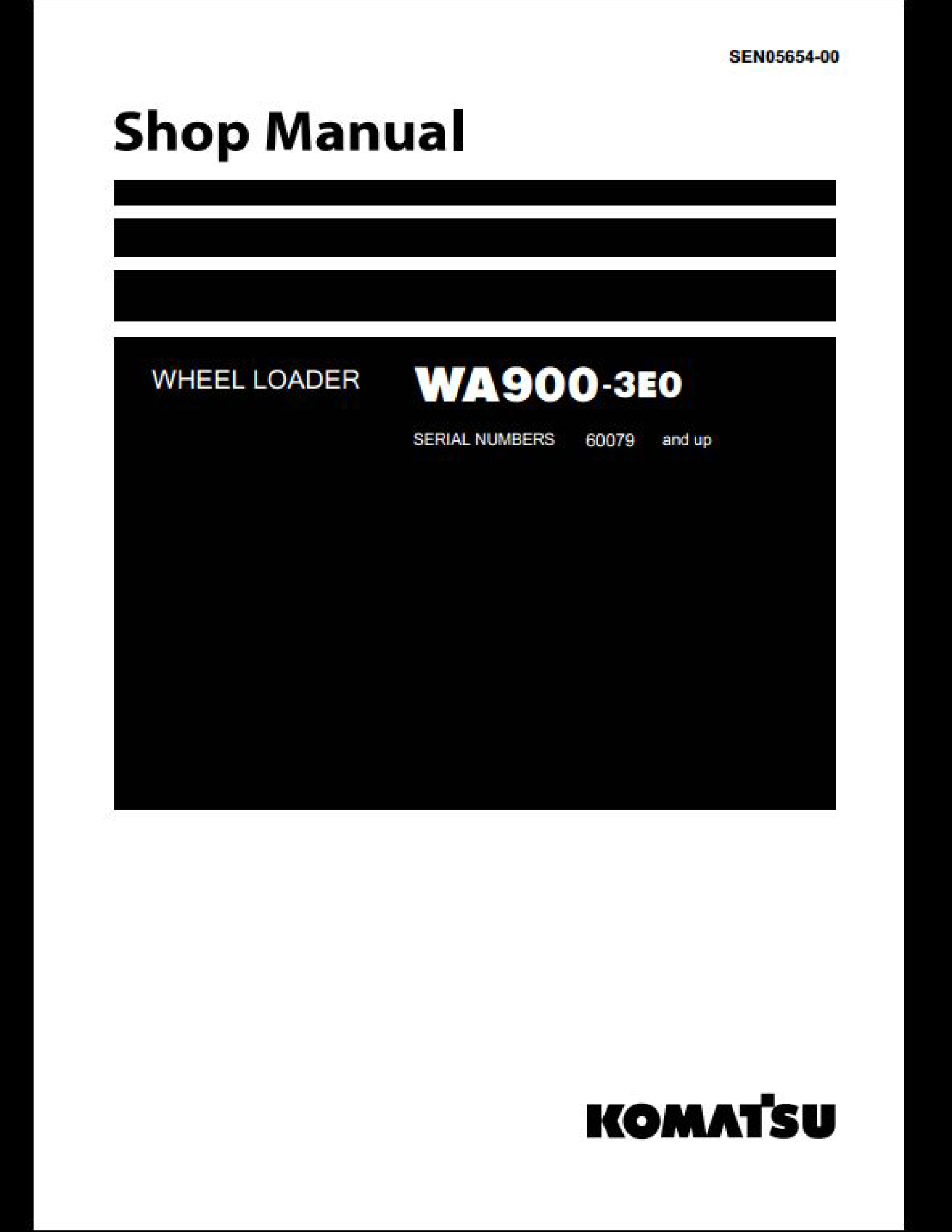 KOMATSU WA900-3E0 Wheel Loaders manual pdf