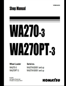 KOMATSU WA1200-6 Wheel Loaders manual