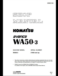 KOMATSU WA50-3 Wheel Loaders manual