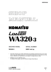 Komatsu Wheel Loaders WA320-3 Service Repair Workshop Manual preview