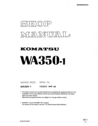 Komatsu Wheel Loaders WA350-1 Service Repair Workshop Manual preview