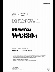 KOMATSU WA65-6 Wheel Loaders manual